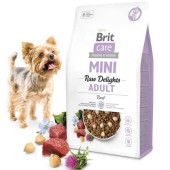Ултра премиум храна за кучета от малки породи Brit Care Mini FD Raw Delights Beef с лиофилизирани парченца сурово говеждо месо, БЕЗ зърно